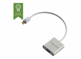Vision Techconnect - Video adaptér - Mini DisplayPort (M) do HD-15 (VGA) (F) - 22 cm - bílá
