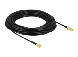 Delock - Prodlužovací šňůra pro anténu - SMA zástrčka do SMA se zdířkami (female) - 15 m - koaxiál - černá