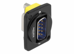 Delock D-Type Module - Přichycení talíře modulárního zařízení - montáž na panel - DB-9 - černá