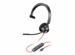 Poly Blackwire 3310 - Blackwire 3300 series - náhlavní souprava - náhlavní - kabelové - USB-C - černá
