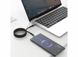 Swissten magnetický datový kabel samonavíjecí usb-c / usb-c 1 m