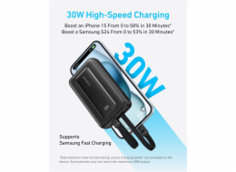 Anker Power Bank 10000mAh, 30W, s USB-C a Lightning kabelem, černá