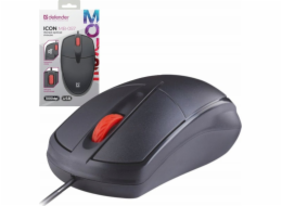 POČÍTAČOVÁ MYŠ DEFENDER ICON MB-057 OPTICKÝ 1000 dpi 3P ČERNÁ SILENT CLICK