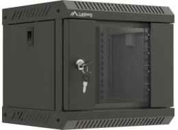 LANBERG RACKOVÁ SKŘÍŇ 10" PRO MONTÁŽ NA STĚNU 6U/300X300 (v rozloženém stavu) S PROSKLENÝMI DVEŘMI ČERNÁ 