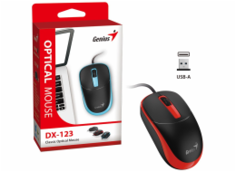 GENIUS DX-123 Sunshine Red/ drátová/ 1200 dpi/ USB/ černočervená