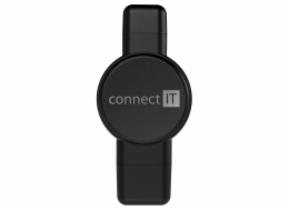 CONNECT IT WatchTravelCharge bezdrátová nabíječka Qi (Apple,Samsung) USB-A/USB-C, ČERNÁ