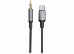 Swissten audio adaptértextile usb-c (samec) / 3,5 mm jack (samec) 1,5m černý (nahrazuje 73501303)