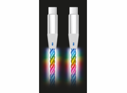 Datový kabel ALIGATOR POWER 3A 65W, USB-C/USB-C, 0,5m svítící