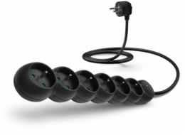 CONNECT IT prodlužovací kabel 230 V, 6 zásuvek, 5 m, s vypínačem (černý)