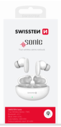 Swissten bluetooth TWS sluchátka Sonic - bílá