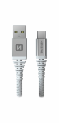 Swissten datový kabel kevlar usb / usb-c 1,5 m bílý