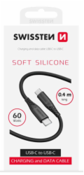 Swissten datový kabel soft silicone usb-c / usb-c 0,4 m černý
