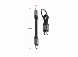 SWISSTEN MAGNETICKÝ KEYCHAIN KABEL USB-C / USB-C 9,7 CM