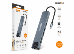 Aligator Dokovací stanice USB-C / Hub 8v1 (USB-C / 2xUSB / SD / MicroSD/ HDTV / RJ45)