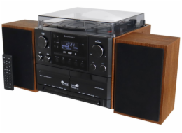 Soundmaster Elite line MCD5600BR/ Gramofon/ CD/ 2x kazeta/ BT/ DAB+/ MP3/ 2x5W/ Hnědo-černá