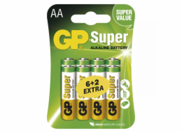 GP alkalická baterie SUPER AA (LR6) 6+2BL