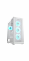 COUGAR PC skříň MX220 RGB White Mid Tower Mesh Front Panel 4 x 120mm ARGB Fans TG Left Panel