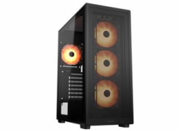 COUGAR PC skříň MX220 RGB Black Mid Tower Mesh Front Panel 4 x 120mm ARGB Fans TG Left Panel 