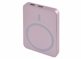 EMOS POWERBANKA WI 522, bezdrátové nabíjení 20W, 5.000mAh, LOSOSOVÁ, 1xUSB-C
