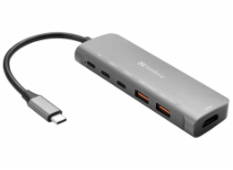 Sandberg 136-65 USB-C Dock HDMI+2xA+2xC+PD100W