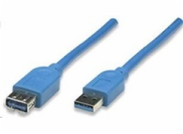 MANHATTAN Kabel USB 3.0 A-A prodlužovací 2m, modrý