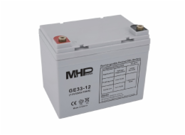 MHPower GE33-12 Gelový akumulátor 12V/33Ah, Terminál T2 - M6, Deep Cycle