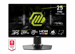 MSI MAG/255PXF/24,5"/IPS/FHD/300Hz/0,5ms/Černá/3R