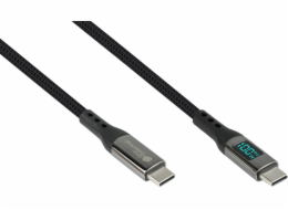 Dobré připojení USB 2.0 nabíjecí a datový kabel (100W) s digitálním displejem, USB-C konektor > USB-C konektor