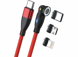 RealPower Magnetický kabel USB kabel 100 Watt, 1 m, otočný adaptér