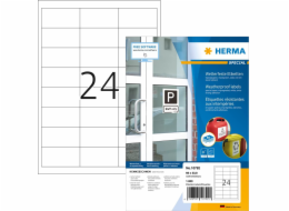 HERMA Wetterfeste Imprägn.Etik.A4 80 Blatt 66x33,8