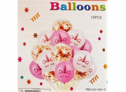 MK TRADE Latexové balónky 15 ks s konfetami BSC-594