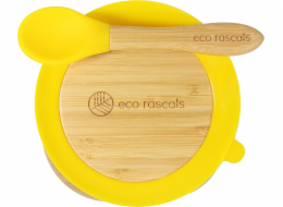 ECO RASCALS ECORASCALS Bambusová miska sytě žlutá s přísavkou a lžičkou