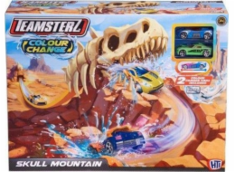 HTI Car Track Dinosaur Skeleton Color Change Skull Mountain + 2 závodní auta TEAMSTERZ 1417431 p4