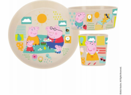 Koziol Dětská jídelní souprava CONNECT PEPPA PIG, vyrobená z organického materiálu, KOZIOL