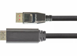 PYTHON Kabel Python DisplayPort 1.4 na HDMI 2.0 Nylong. černá 2m