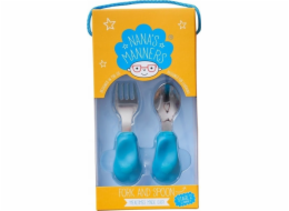 Nana's Manners Nana's Manners, KROK 2, Samojedlé příbory, vidlička a lžíce, mořská modř, 1-3 roky