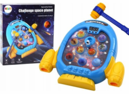 Arkádová hra LeanToys Wac A Mole Planets Rocket 6 režimů Světla Zvuky Kouř