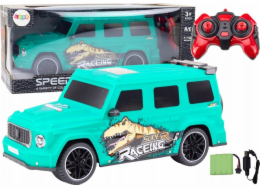 LeanToys RC auto na dálkové ovládání s dinosaurem v měřítku 1:10 zelené