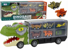 LeanToys Dinosaur Truck Transport Springs 6ks Lights Sounds Green