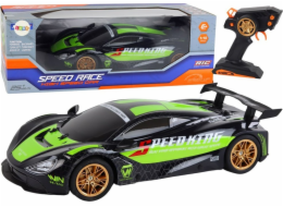 Velké sportovní auto na dálkové ovládání LeanToys 1:10 zeleno-černé