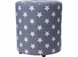 Home Styling Collection STARS Pouf, 30 cm, šedý s hvězdičkami