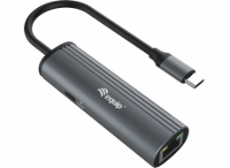 AV adaptér Equip Equip Dock USB-C->RJ45 10/100/1000 + 100W PD 0,15m gr