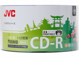 JVC JVC CD-R 700MB 52X INKJET BÍLÁ TISKNUTÁ VODOTĚSNÁ FOTOGRAFIE LESKLÝ DORT*50 701715JCK0020