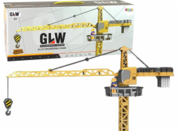 LeanToys Stavební jeřáb 95 cm Žluté LEAN Toys