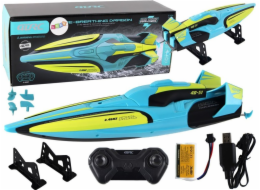 Vodotěsné dálkové ovládání LeanToys RC Water Boat 2,4G žluto-tyrkysové