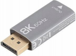 Lanberg AV adaptér Lanberg Adaptér Displayport (M) -> HDMI (F) 8K stříbrný
