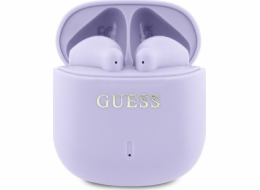 Bluetooth sluchátka Guess Guess GUTWSJ14ESGU TWS + dokovací stanice fialová/fialová Tištěné klasické logo