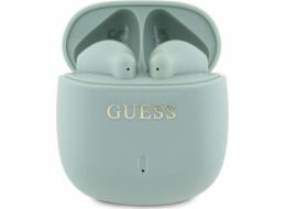 Bluetooth sluchátka Guess Guess GUTWSJ14ESGN TWS + dokovací stanice zelená/zelená Tištěné klasické logo