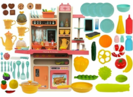 LeanToys Růžová dětská kuchyňka LEAN Toys