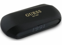 Bluetooth sluchátka Guess Guess GUTWSC2MCDSK TWS + dokovací stanice černá/černá Protáhlé metalické tištěné logo